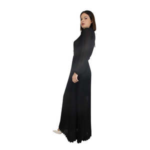 Robe longue plissée pour femme, robe maxi de style chemise, couleur violette - Product Image 5