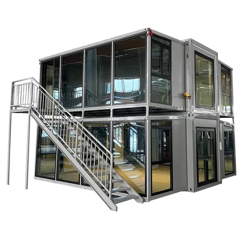 Fast install Steel Structure Prefabricated Luxury villa Two Storey Prefab House container house