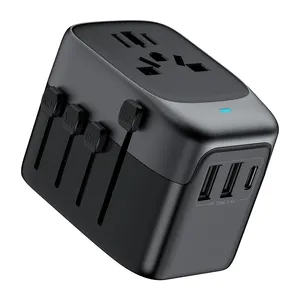 travel adapter with type c extension plug and socket sextension and socket world travel plug plug converter