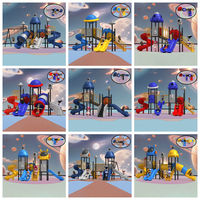 Terrain de jeu extérieur moderne d'équipement de glissière en plastique de parc extérieur commercial d'amusement pour l'arrière-cour