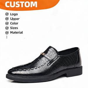 <span class=keywords><strong>Mocasines</strong></span> de Negocios para Hombre con Patrón de Cocodrilo Negro, de PVC Antideslizante, con Forro de Imitación de Cuero Suave, Calzado para Boda y Oficina - Product Image 1