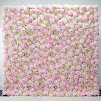 3D Rose anpassbare Hochzeits lieferant Blumen wand Hochzeits feier Dekoration rollen künstliche Blumen wand auf