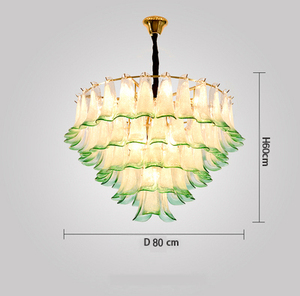 עיצוב איטלי מורנו תקרת זכוכית מנורת עלה ירוק מנורת מנורת חדר שינה חדר אוכל חדר אמבטיה מקלחת - Product Image 6