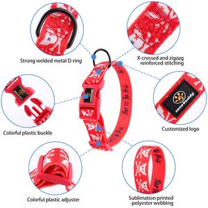 Großhandel Fabrik verstellbare Nylon Hunde halsband Thermische <span class=keywords><strong>Sublimation</strong></span> Polyester Material Bedrucktes Hunde halsband - Product Image 4