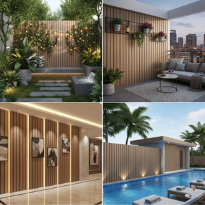 Revêtement mural <span class=keywords><strong>extérieur</strong></span> en WPC rainuré, panneau Great Wall résistant aux UV, co-extrusion, grain <span class=keywords><strong>de</strong></span> <span class=keywords><strong>bois</strong></span>, bardage pour décoration murale extérieure sans peinture - Product Image 4