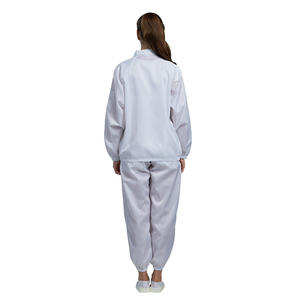 H-1121 многоразовое антистатическое пальто, моющийся ошейник с лацканами, цеховый костюм, пылезащитный костюм для чистой комнаты, защитная одежда - Product Image 5