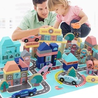 Juego de Bloques de Construcción de Madera Inteligente, Escala 1:8, Modelo DIY, Juguete Educativo para Niños