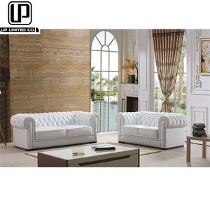 Sofás de Cuero Genuino Blanco de Estilo Europeo y Americano, Muebles de Sala de Estar, Lujosos y Económicos - Product Image 3
