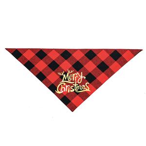 Bandana triangulaire pour chien Tanpopo, nouveau modèle rouge et vert, tissu britannique à carreaux, pour l'hiver - Product Image 5