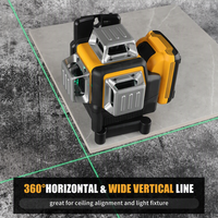 360 °   Niveau laser vert autonivelant rotatif 12 lignes, niveau laser 3D, batterie au lithium, outil de marquage pour la construction en extérieur