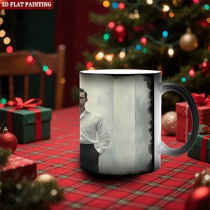 Frosted Black 11oz <b>Ceramic</b> <b>Mug</b> Heat Color Changing Magic Cup Birthday Party Souvenir Gift - Product Image 2