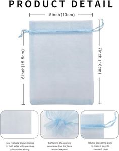 Graduation Favor 4x6 Organza Bags Drawstring Mesh Jewelry Pouches Sheer Mesh <b>Wrap</b> for Graduation Party Gift Candy Pouch Bulk - Product Image 2