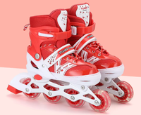 Nouveaux patins à roulettes ajustables pour enfants, ensemble complet, patins colorés