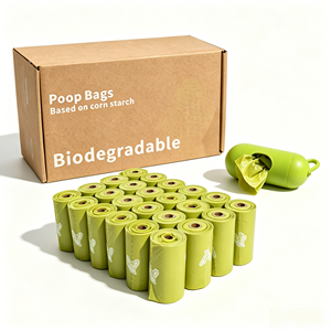 ถุงใส่ขี้สุนัข HDPE ทำจากแป้งข้าวโพด แบบม้วน พิมพ์ลายตามสั่ง ขายส่ง - Product Image 1