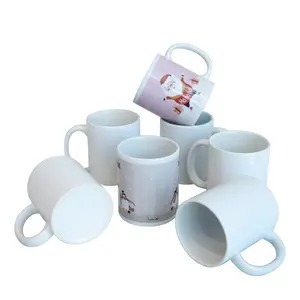 Wholesale 11oz Sublimation white Coffee Cup Sublimation Blank Ceramic Mugs for Heat Press