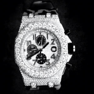 Reloj con Diamantes Moissanite VVS, Totalmente Cubierto de Piedras, Movimiento de Cuarzo, Esfera de Cristal, Resistente al Agua 10 Bar - Product Image 1