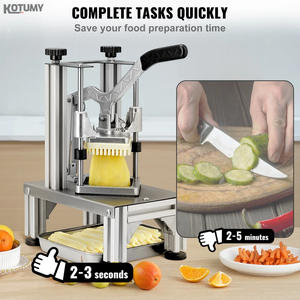 Cortador <span class=keywords><strong>de</strong></span> patatas <span class=keywords><strong>fritas</strong></span> comercial con 4 cuchillas <span class=keywords><strong>de</strong></span> repuesto Easy Dicer Chopper para patatas <span class=keywords><strong>fritas</strong></span> con bandeja y mango - Product Image 6