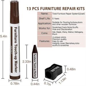 Bview Art 12 pz <span class=keywords><strong>pennarelli</strong></span> e bastoncini di cera Kit riparazione <span class=keywords><strong>mobili</strong></span> <span class=keywords><strong>pennarelli</strong></span> legno <span class=keywords><strong>per</strong></span> macchie graffi pavimenti in legno tavoli scrivanie - Product Image 2