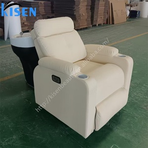 Kisen Salon Bed Chair Electric Shampoo <b>Sofa</b> with Stainless Steel Base Ceramic Sink Manual Rotation Electric Reclining - Product Image 5