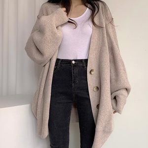 Cárdigan de Punto Holgado para Mujer, Estilo Coreano, Elegante y Cómodo, para Otoño e Invierno, con Decoración de Botones, 2 Piezas Gratis - Product Image 3