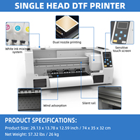 Impresora Automática A3 DTF de 300 mm, Tinta Eco Solvente Multicolor, Máquina de Impresión Directa a Película para Transferencia Térmica en Camisetas