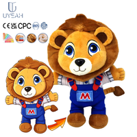 Jouet en peluche lion de dessin animé personnalisé UYEAH OEM, 20 cm, avec rembourrage en coton PP, logo personnalisé, peluches douces en forme d'animaux