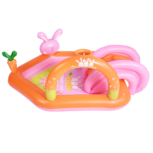 Piscina inflable con tema de conejo personalizado para niños, centro de juegos de PVC con tobogán de agua extraíble y piscina infantil - Product Image 2