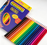 Crayons de dessin écologiques non toxiques, multicolores, en bois, pour l'école, 12/18/24/36 couleurs, à base d'huile