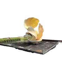 Escultura de Ángel Moderna de Acero Inoxidable 304 Pulido y Plateado, Escultura de Flores Personalizada con Color Personalizado para Jardines Exteriores y Hoteles