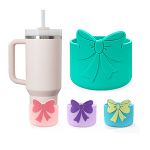 Cubierta de Silicona para Base de Vaso con Diseño Creativo de <span class=keywords><strong>Mariposa</strong></span>, 7.5cm de Diámetro, Protector Universal para Vasos, Accesorio para Bebidas - Product Image 1