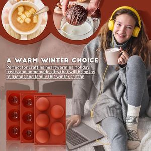 MUYULINS Factory 5-Cavity Hemispherical LFGB Non-Stick Easy Release BPA-Free <b>Silicone</b> Mousse Cake Chocolate Mold - Product Image 6