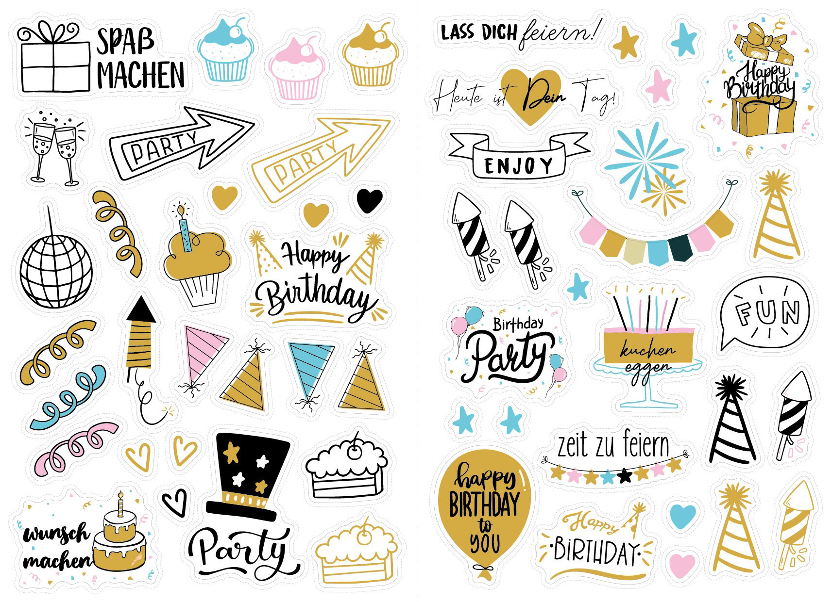 Autocollant Joyeux Anniversaire - A