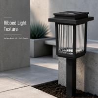 Lampe solaire de jardin noire pour les cours avant, les allées et les parterres de fleurs, LED 3000K, 10 lumens, panneau 2V/110mA, batterie Ni-MH