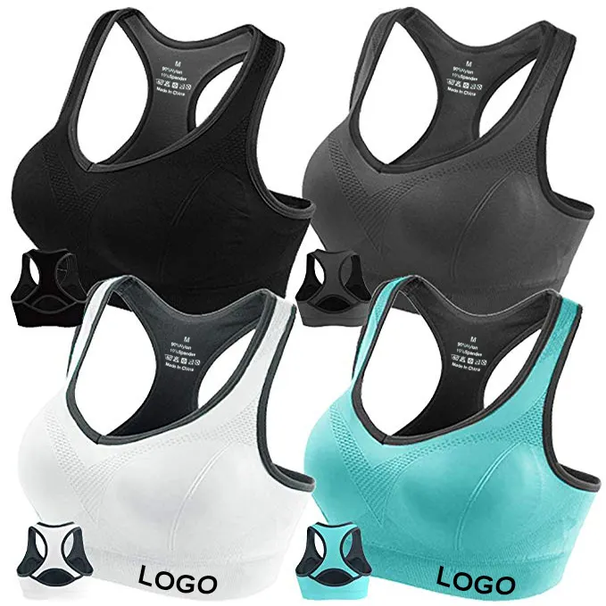 In stock Racerback Padded High Impact Support Seamless Yoga Workout Fitness Top Tight Sports Bra