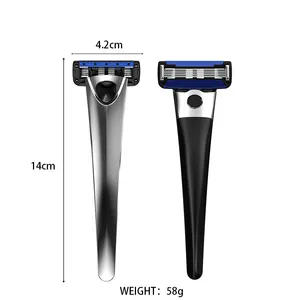 Shaving Razor 5 Blades Back Shaver Wet Or Dry Extreme Reach Handle For Sensitive Skin