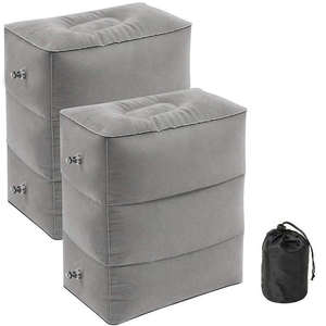 PVC <b>Inflatable</b> Travel Pillow Foot Rest Pillow Kids <b>Airplane</b> <b>Bed</b> Car Bus Adjustable Height Adult Flight Sleeping Resting Pillow - Product Image 1