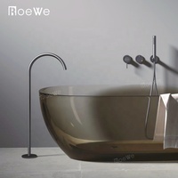 Robinet de bain-douche en laiton massif assorti aux baignoires sur pied, corps en laiton robinet de baignoire autoportant au sol