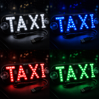 Panneau LED de taxi à 4 couleurs, direct usine, USB 12V 3W, indicateur de cabine pour pare-brise de voiture, fixation par ventouse, affichage haute luminosité