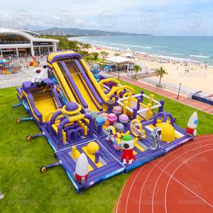 Razzo nave di rimbalzo scivolo Super alto parco a tema gonfiabile nave razzo Star Wars grande castello di rimbalzo parco giochi per esterni - Product Image 4