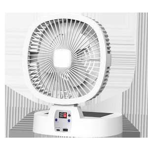 Ventilador Solar Portátil Recargable Plegable con Carga Solar e Iluminación para Uso en Campamentos al Aire Libre - Product Image 1