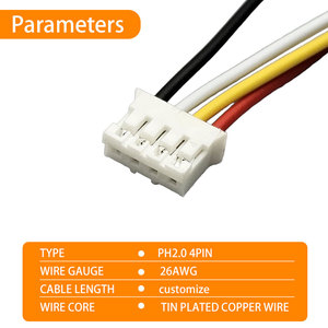 ชุดสายไฟแบบสองแถว PH2.0 พร้อมตัวล็อคสายทองแดง สำหรับเครื่องใช้ไฟฟ้าในบ้าน อุปกรณ์อิเล็กทรอนิกส์ สายไฟรถยนต์ - Product Image 3