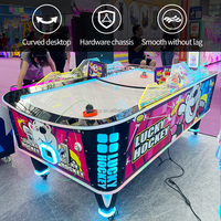 Table de hockey à air multi-balles à monnayeur pour parc d'attractions, avec écran LCD, machine de jeu d'intérieur en métal, version anglaise, garantie 1 an