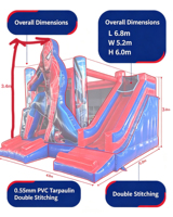 Structure gonflable commerciale avec toboggan et parcours d'obstacles, centre de jeux pour enfants, pour parcs d'attractions intérieurs et extérieurs