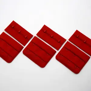 Hochwertige kunden spezifische Herstellung Rot Schwarz Weiches und bequemes Mikrofaser-Haken-und Ösenband für BH-Unterwäsche-Zubehör