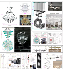 Lámparas de araña personalizadas de acrílico y vidrio para salones de banquetes, luces de techo a medida para el vestíbulo de un hotel - Product Image 6