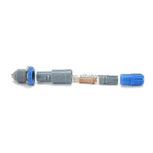 Attrezzatura medica personalizzata in plastica Push-pull connettore impermeabile a 5 Pin serie 1P spina circolare blu