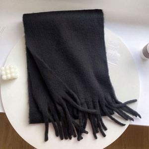 Bufanda de Cachemira Larga y Gruesa de Color Sólido para Invierno, 240*40cm, con Borlas, de Lujo para Mujer, Venta al Por Mayor - Product Image 2