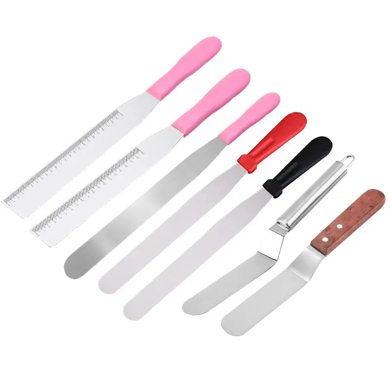 Wholesale Cake Cream Knife Spatula Stainless Steel Scraper for DIY Cake Smoother Icing Frosting Spreader Pastry Cake Tool