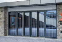 Porte en verre à cadre en aluminium avec kit de quincaillerie |   Installation facile