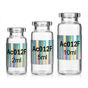 สติกเกอร์ป้องกันการปลอมแปลงสำหรับผลิตภัณฑ์ดูแลผิว ฉลากขวดขนาด 10 มล. แบบโฮโลแกรมเลเซอร์สั่งทำพิเศษ - Product Image 1